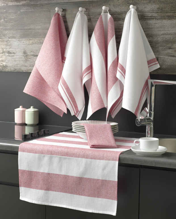 Set di 6 Strofinacci in cotone Pecete Rosa, 45 x 60 cm