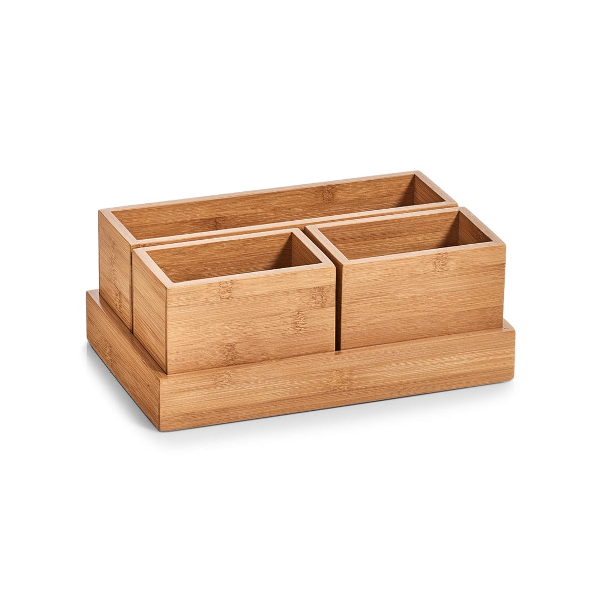 Set di accessori da scrivania, Bambù, 4 pezzi, L28xP17,7xH11 cm (1)