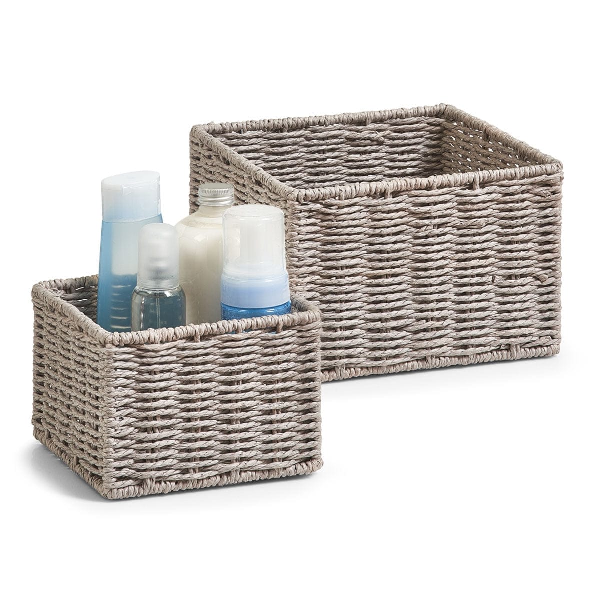 Set di cestini portaoggetti Dekor, 2 pezzi, Carta grigia