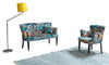 Set divano e 2 poltrone 4 posti in tessuto Frida Multicolore