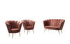 Set divano e 2 poltrone 4 posti in tessuto Inci Rosa (2)