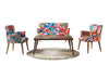 Set divano e 2 poltrone 4 posti in tessuto Morneo Multicolore (1)