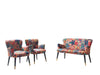 Set divano e 2 poltrone 4 posti in tessuto Patchwork Multicolore (1)
