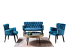 Set divano e 2 poltrone 4 posti in tessuto Vegas Blu