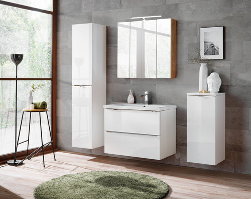 Set mobili da bagno Capri XL Bianco, 5 pezzi