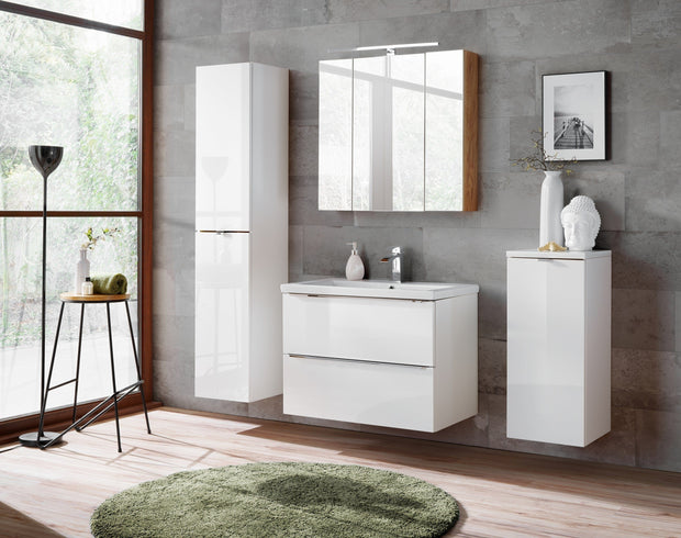 Set mobili da bagno Capri XL Bianco, 5 pezzi