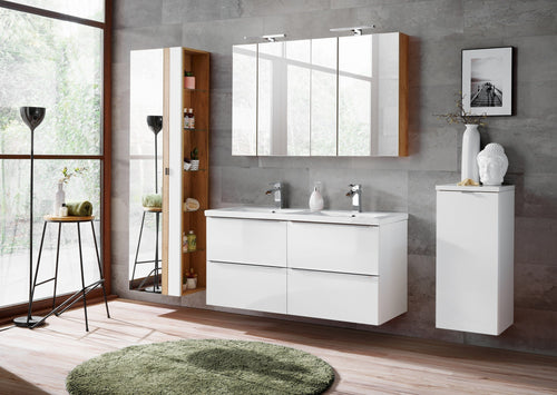 Set mobili da bagno Capri XL Bianco, 7 pezzi