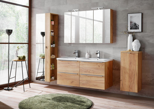 Set mobili da bagno Capri XL Quercia, 7 pezzi