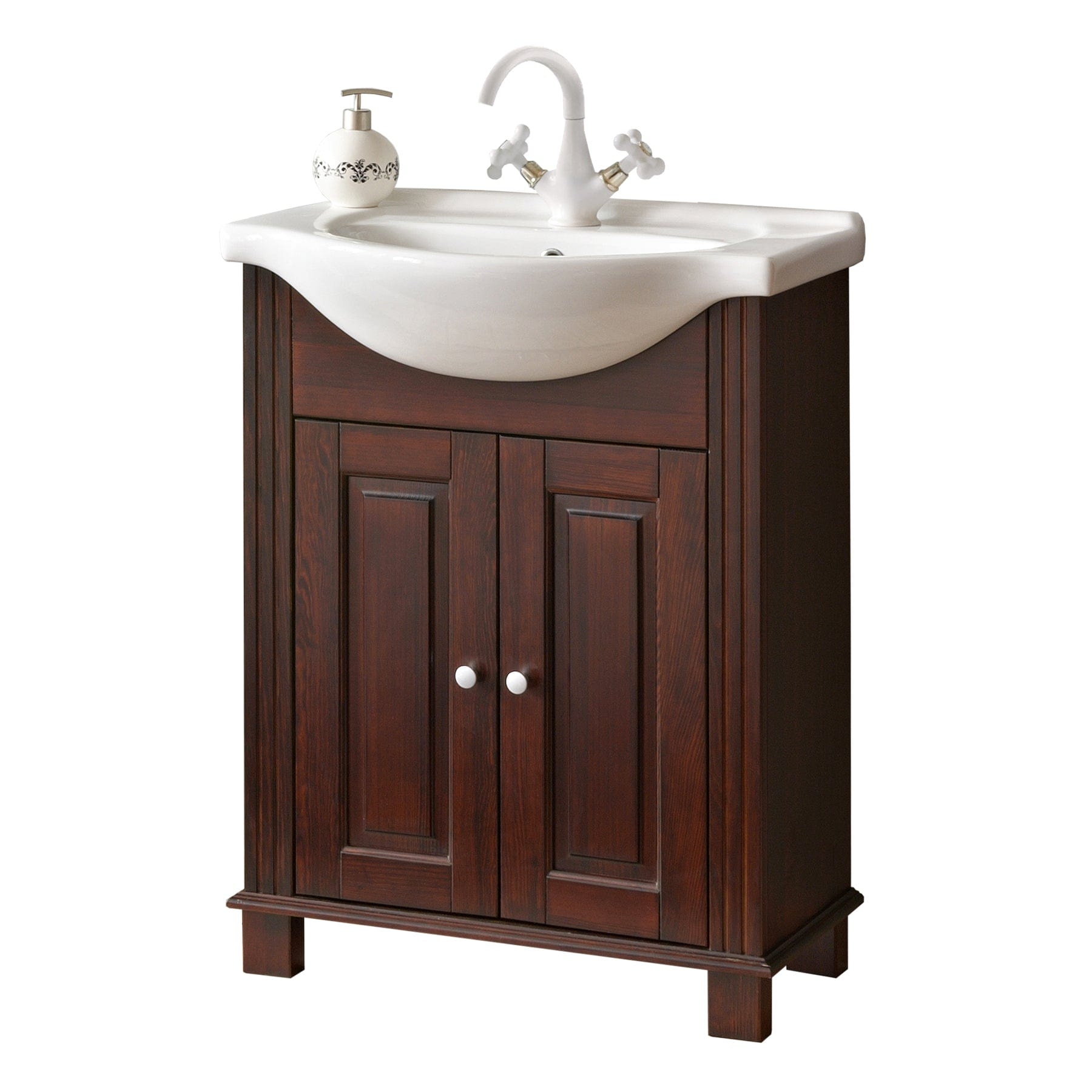 Set mobili da bagno Retro Wengè, 7 pezzi (1)