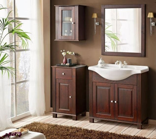 Set mobili da bagno Retro XL Wengè, 5 pezzi