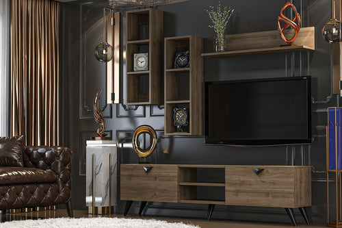 Set mobili soggiorno Alvin Noce, 4 pezzi
