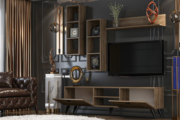 Set mobili soggiorno Alvin Noce, 4 pezzi (2)