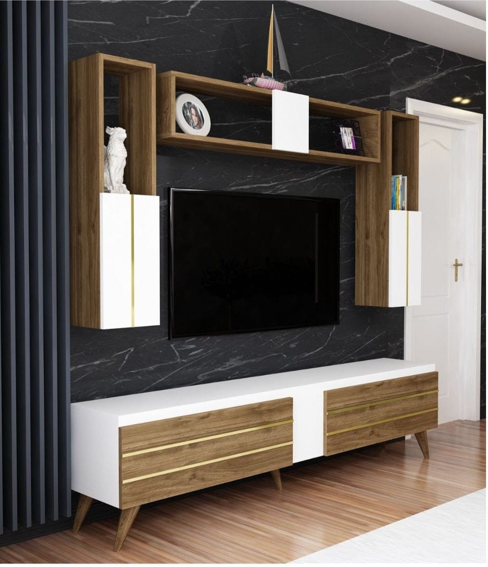 Set mobili soggiorno Assos Noce, 4 pezzi (2)