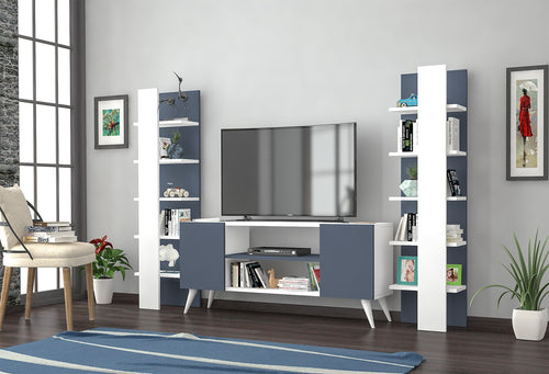 Set mobili soggiorno Boramir Bianco, 3 pezzi