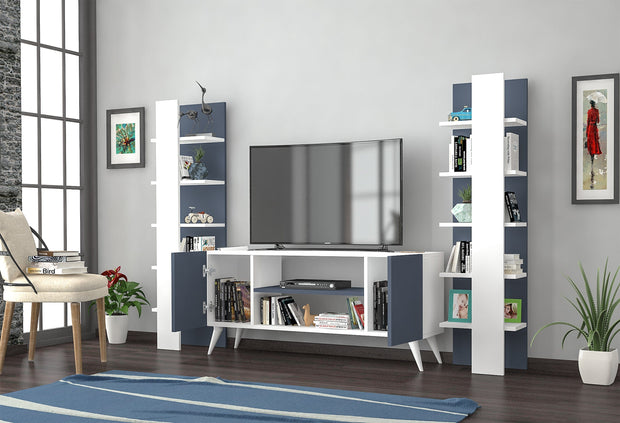 Set mobili soggiorno Boramir Bianco, 3 pezzi (2)