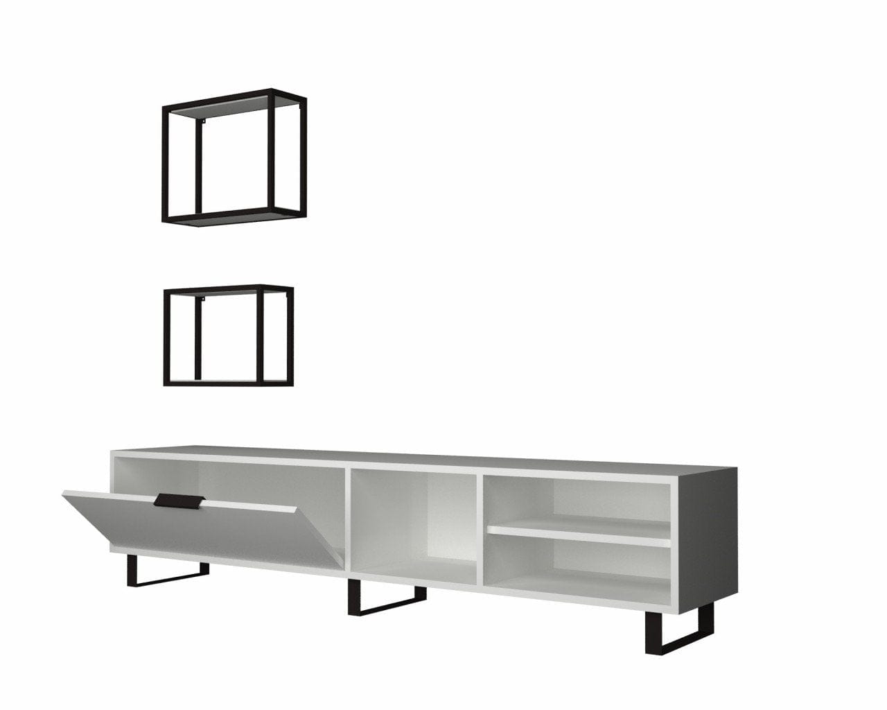 Set mobili soggiorno Denza Bianco, 3 pezzi (2)