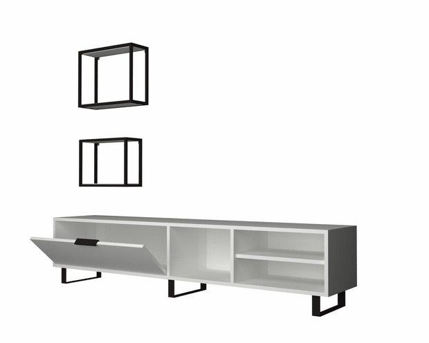Set mobili soggiorno Denza Bianco, 3 pezzi (2)