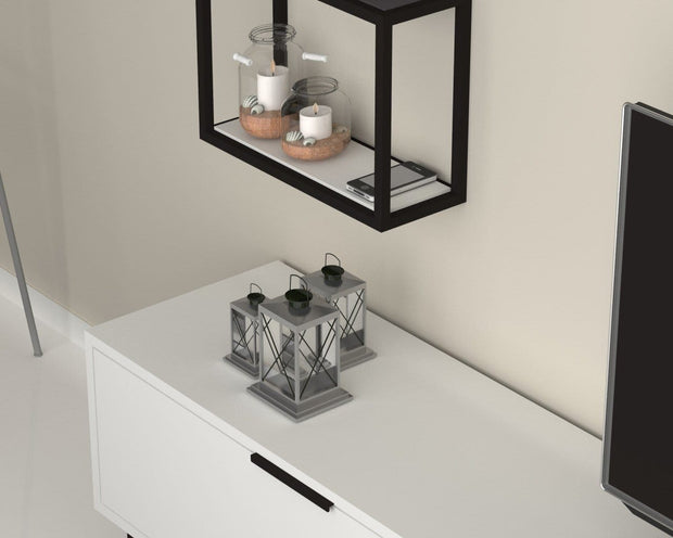 Set mobili soggiorno Denza Bianco, 3 pezzi (3)