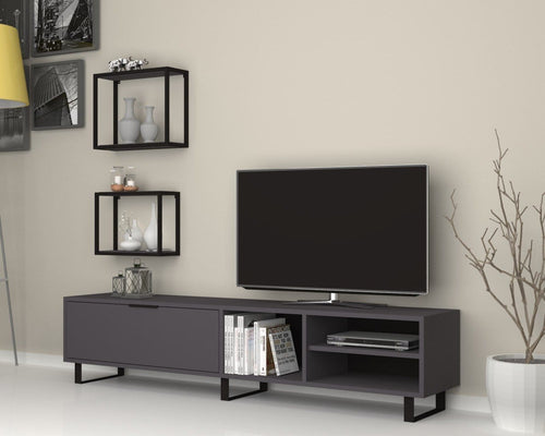 Set mobili soggiorno Denza Grigio, 3 pezzi