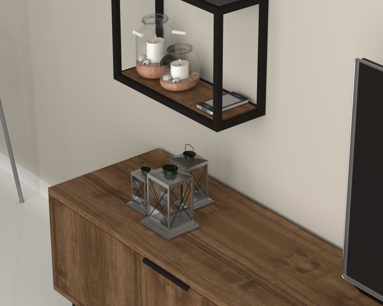 Set mobili soggiorno Denza Noce, 3 pezzi (3)