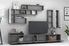 Set mobili soggiorno Domino Grigio, 4 pezzi (2)