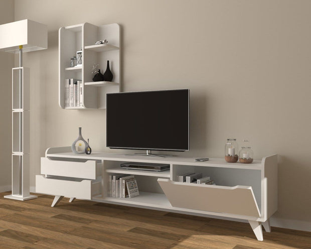 Set mobili soggiorno Doruk Bianco, 2 pezzi (2)