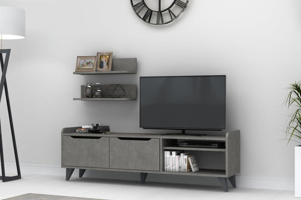 Set mobili soggiorno Doruk Grigio, 3 pezzi (1)
