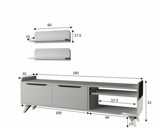 Set mobili soggiorno Doruk Noce, 3 pezzi (3)