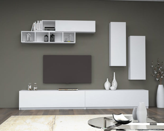 Set mobili soggiorno Ege Bianco, 5 pezzi (2)