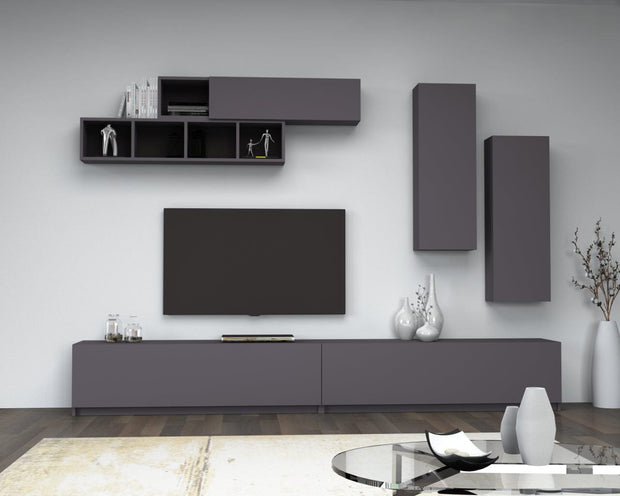 Set mobili soggiorno Ege Grigio, 5 pezzi (2)