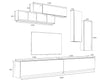 Set mobili soggiorno Ege Grigio, 5 pezzi (3)