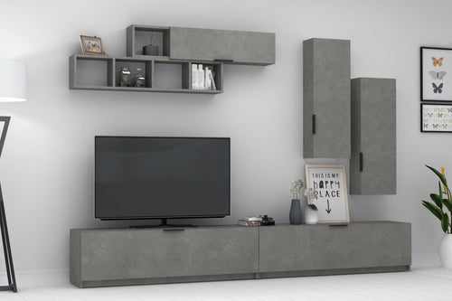 Set mobili soggiorno Ege Grigio, 5 pezzi (1)