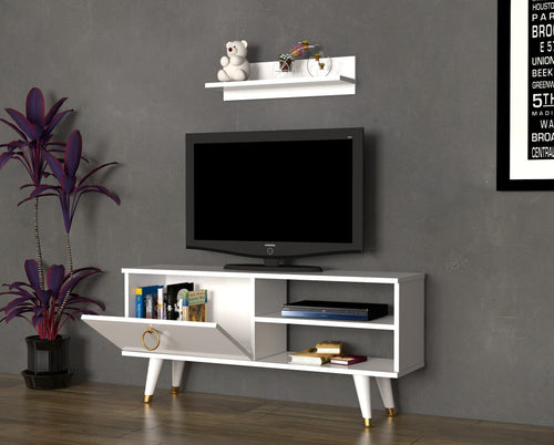 Set mobili soggiorno Eylul Bianco, 2 pezzi (1)