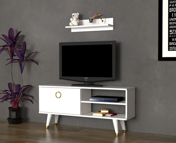Set mobili soggiorno Eylul Bianco, 2 pezzi (2)