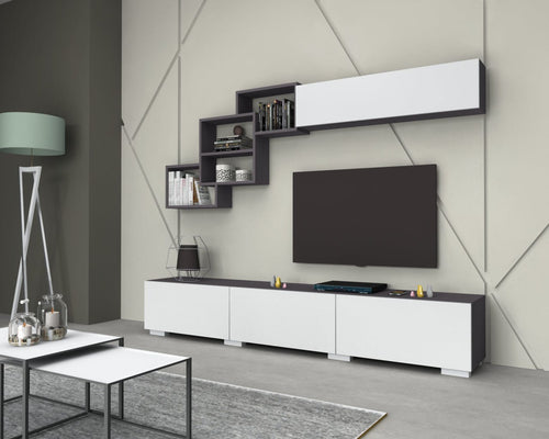Set mobili soggiorno Free Antracite, 2 pezzi