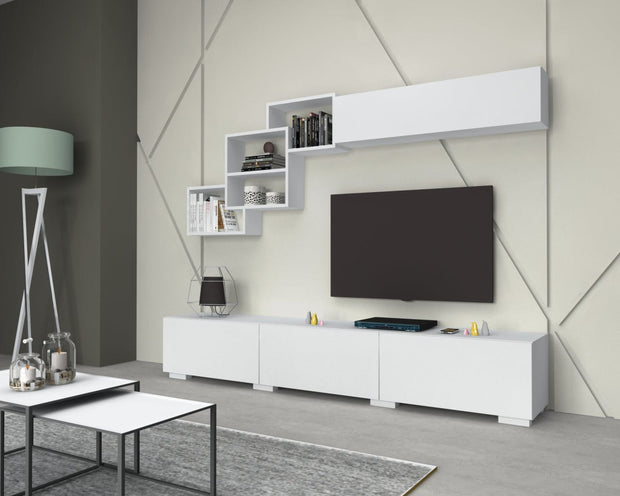 Set mobili soggiorno Free Bianco, 2 pezzi