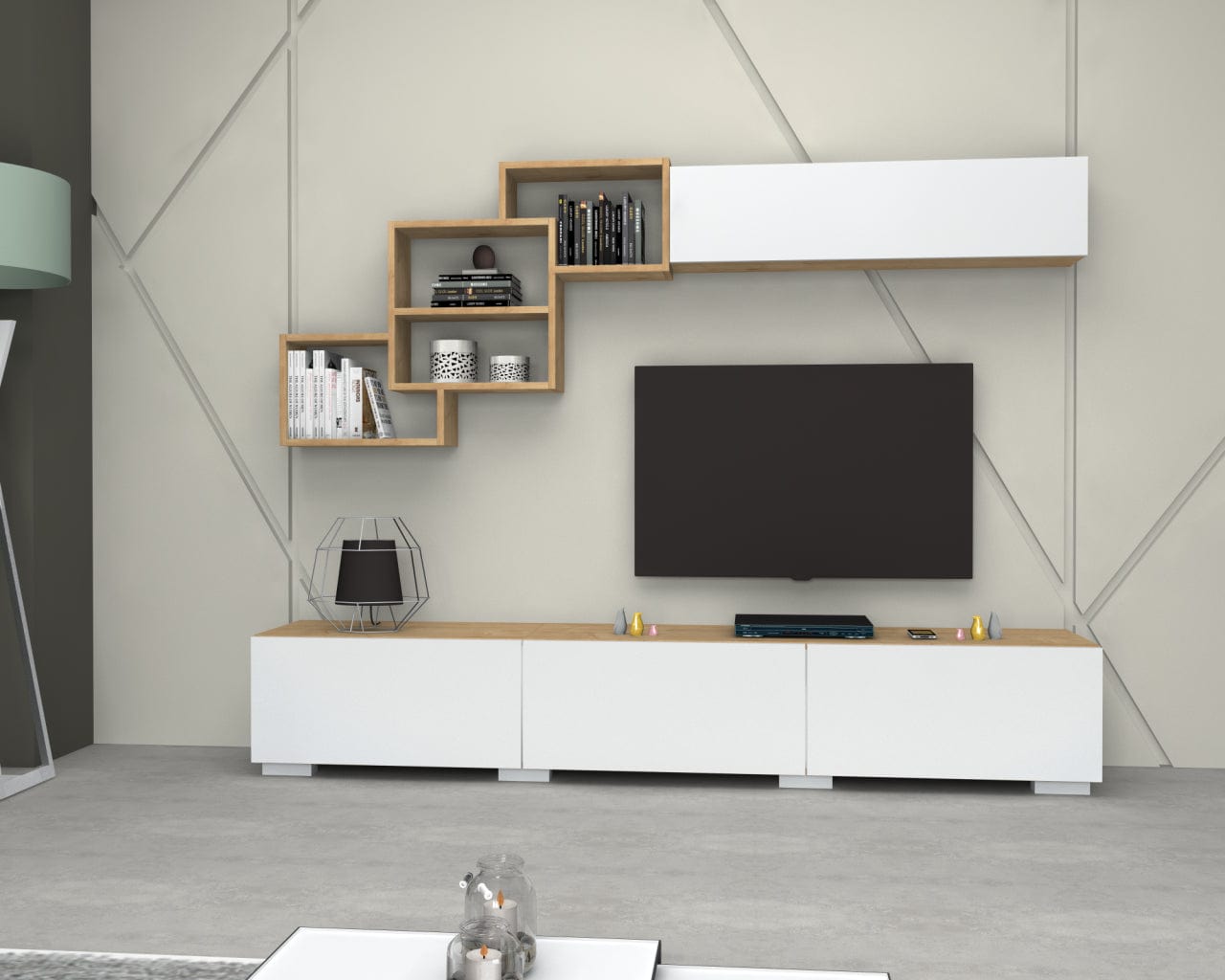 Set mobili soggiorno Free Quercia, 2 pezzi (1)