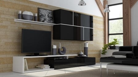 Halmar Set mobili soggiorno Goya Nero, 4 pezzi
