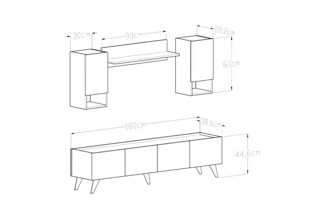 Set mobili soggiorno Gustavo Noce, 4 pezzi (3)