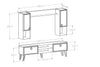 Set mobili soggiorno Helsinki Noce, 4 pezzi (3)
