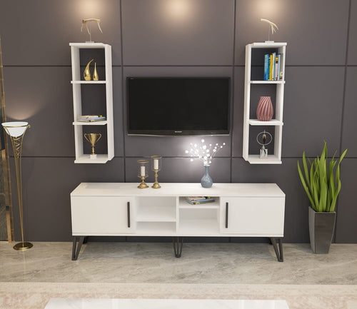 Set mobili soggiorno Istanbul Bianco, 3 pezzi (1)