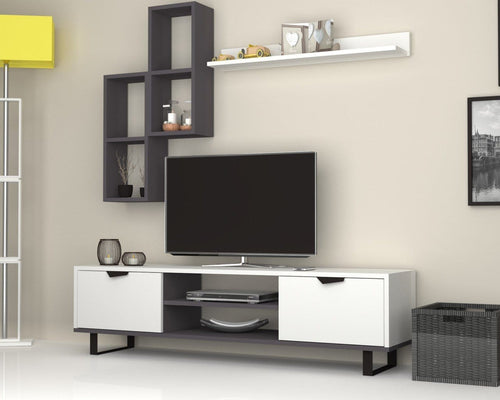 Set mobili soggiorno Lonsa Bianco, 4 pezzi