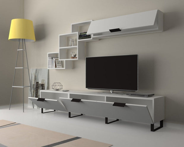 Set mobili soggiorno Losta Bianco, 2 pezzi (2)