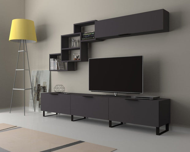 Set mobili soggiorno Losta Grigio, 2 pezzi (1)