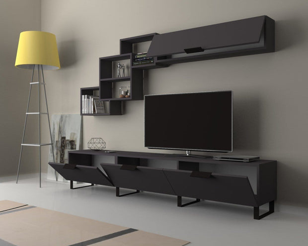 Set mobili soggiorno Losta Grigio, 2 pezzi (2)