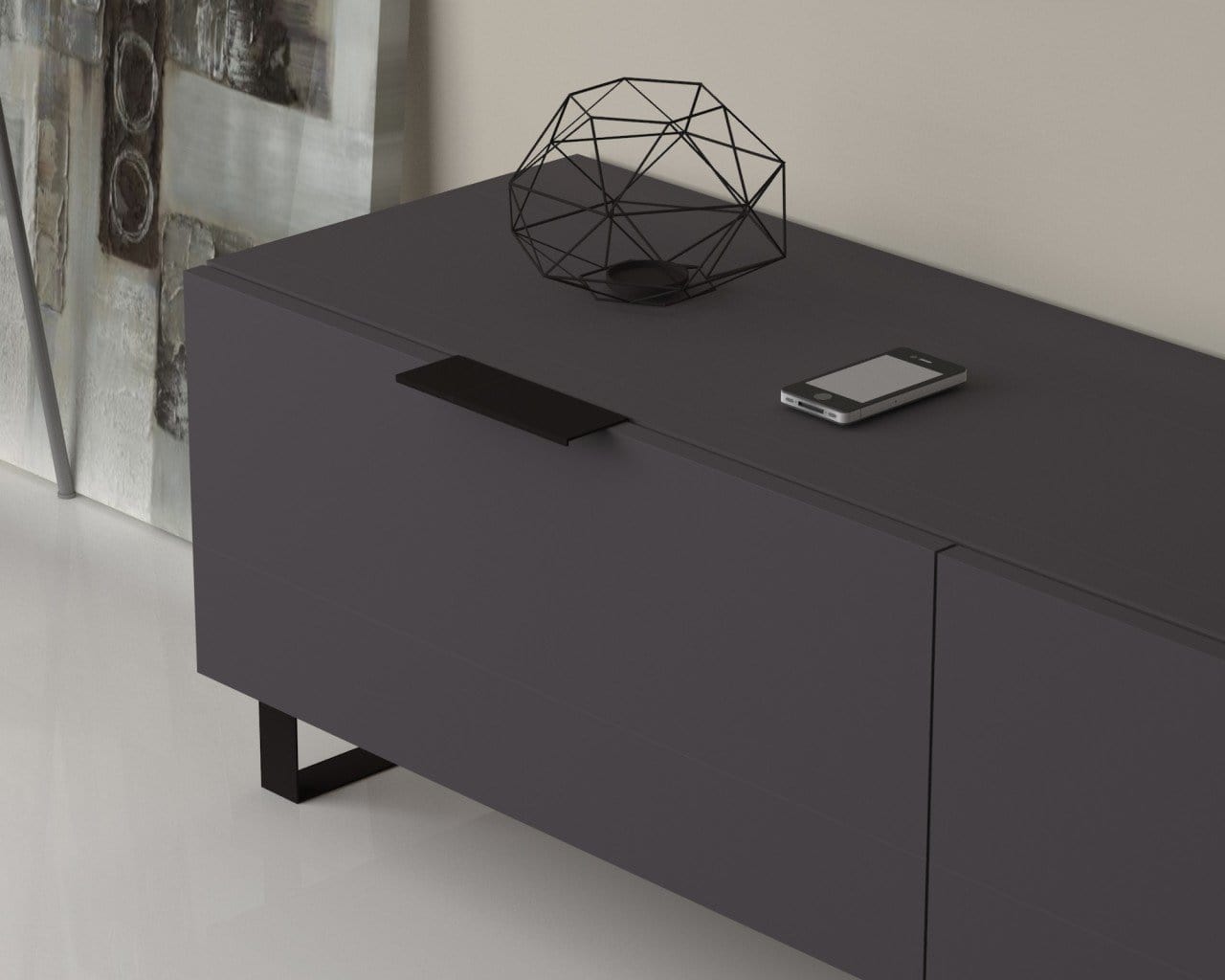 Set mobili soggiorno Losta Grigio, 2 pezzi (3)