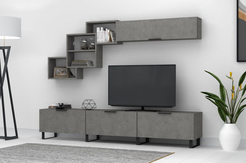 Set mobili soggiorno Losta Grigio, 2 pezzi (1)