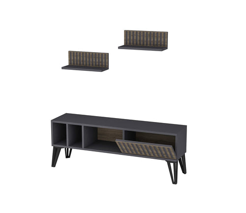 Set mobili soggiorno Malen Antracite, 3 pezzi (1)