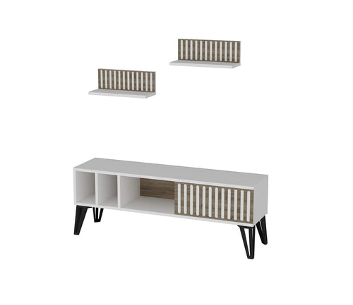 Set mobili soggiorno Malen Bianco, 3 pezzi