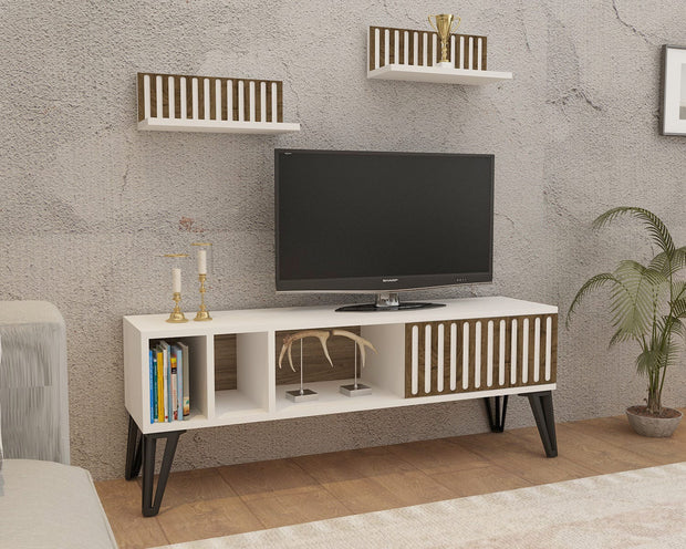 Set mobili soggiorno Malen Bianco, 3 pezzi (3)